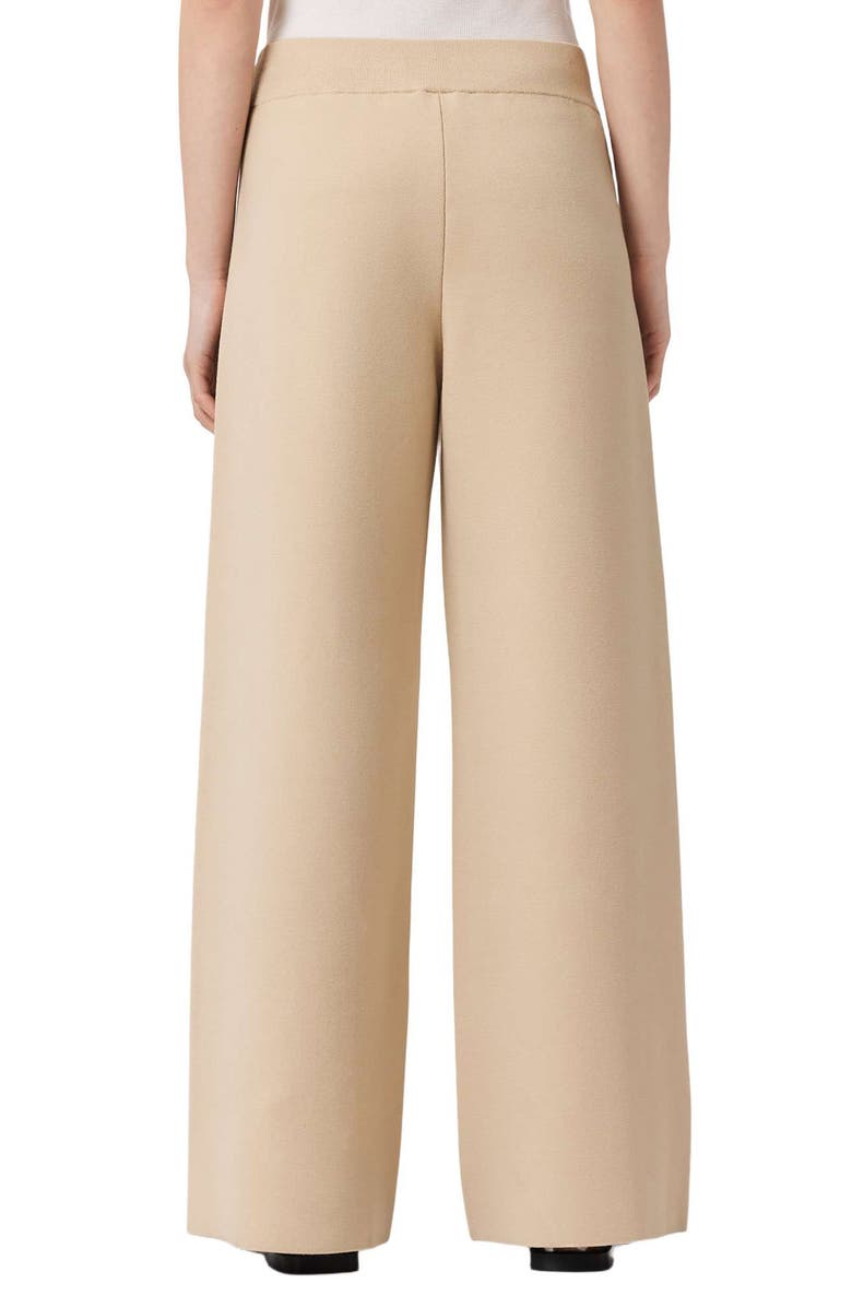 AllSaints Sonny Knit Wide Leg Pants, Alternate, color, Pebble White