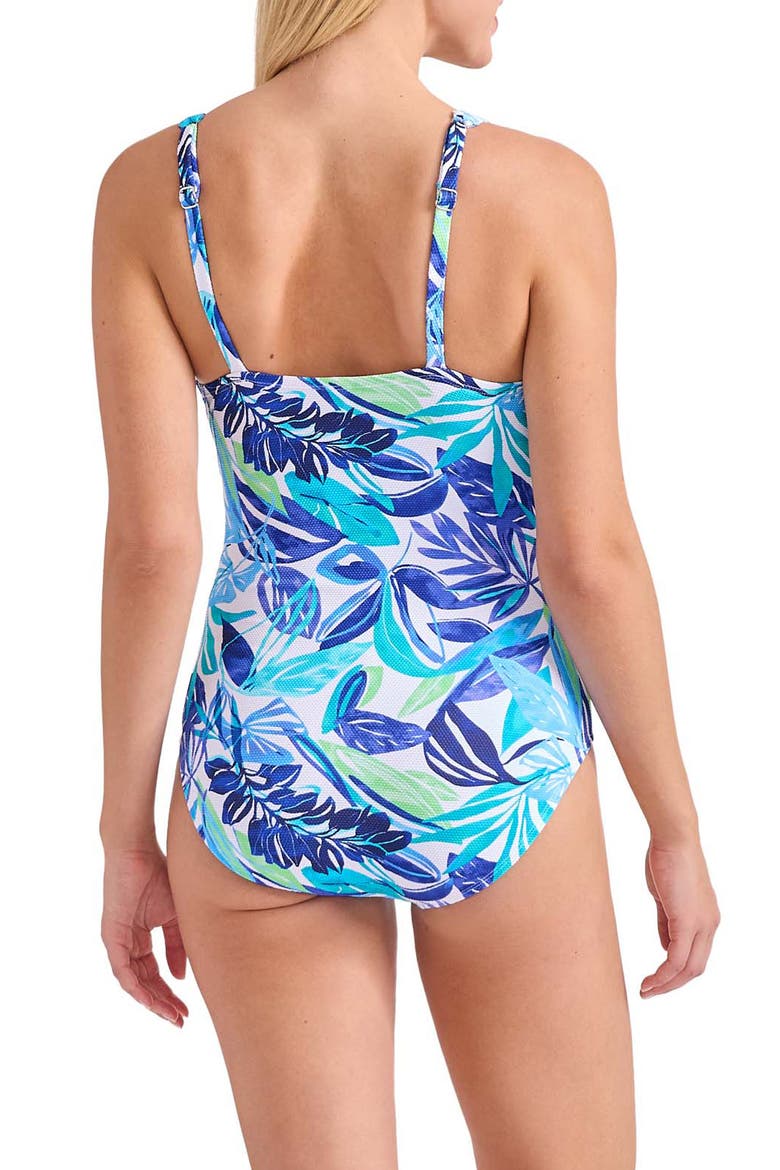 Island Cays Marina Tie Front One-Piece Swimsuit, Alternate, color, BEACH GLASS BLUE