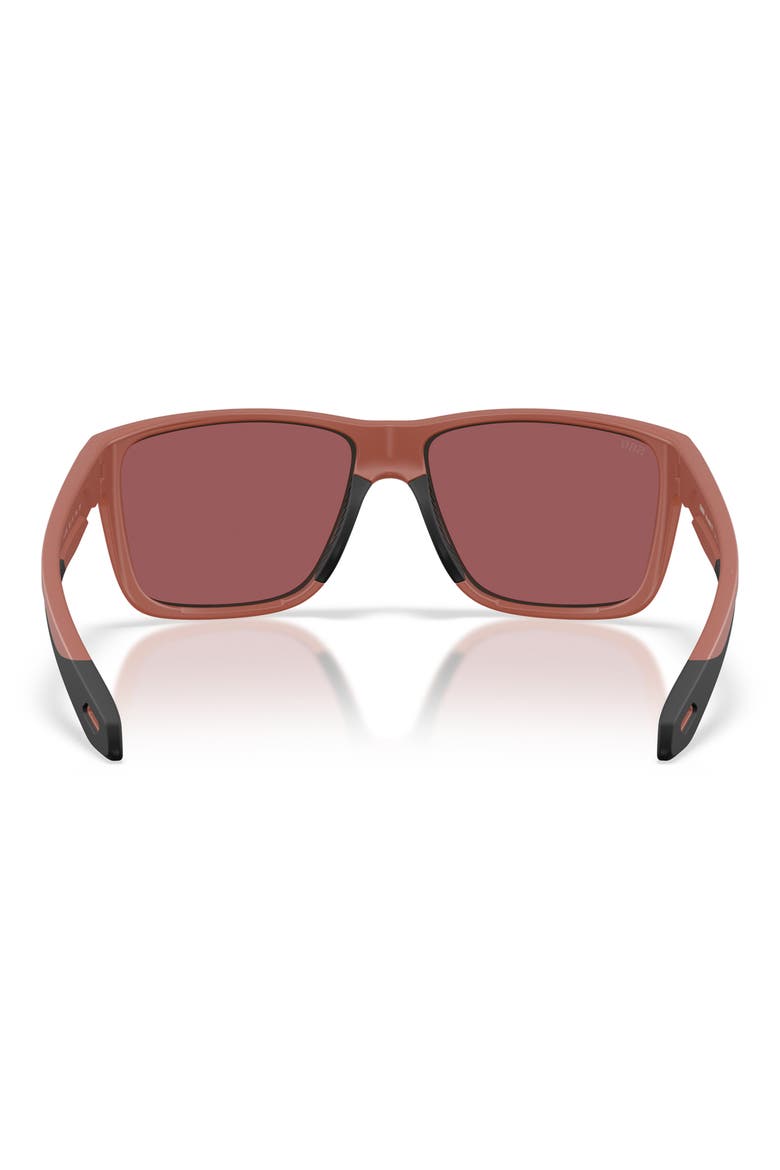 58mm Broadbill II Polarized Rectangle Sunglasses, Alternate, color, MATTE TERRA COTTA / GOLD 580G