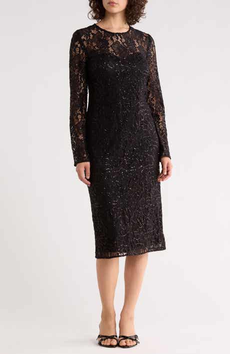 Julia Jordan Long Sleeve Lace Sequin Dress
