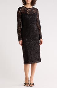 Julia Jordan Long Sleeve Lace Sequin Dress