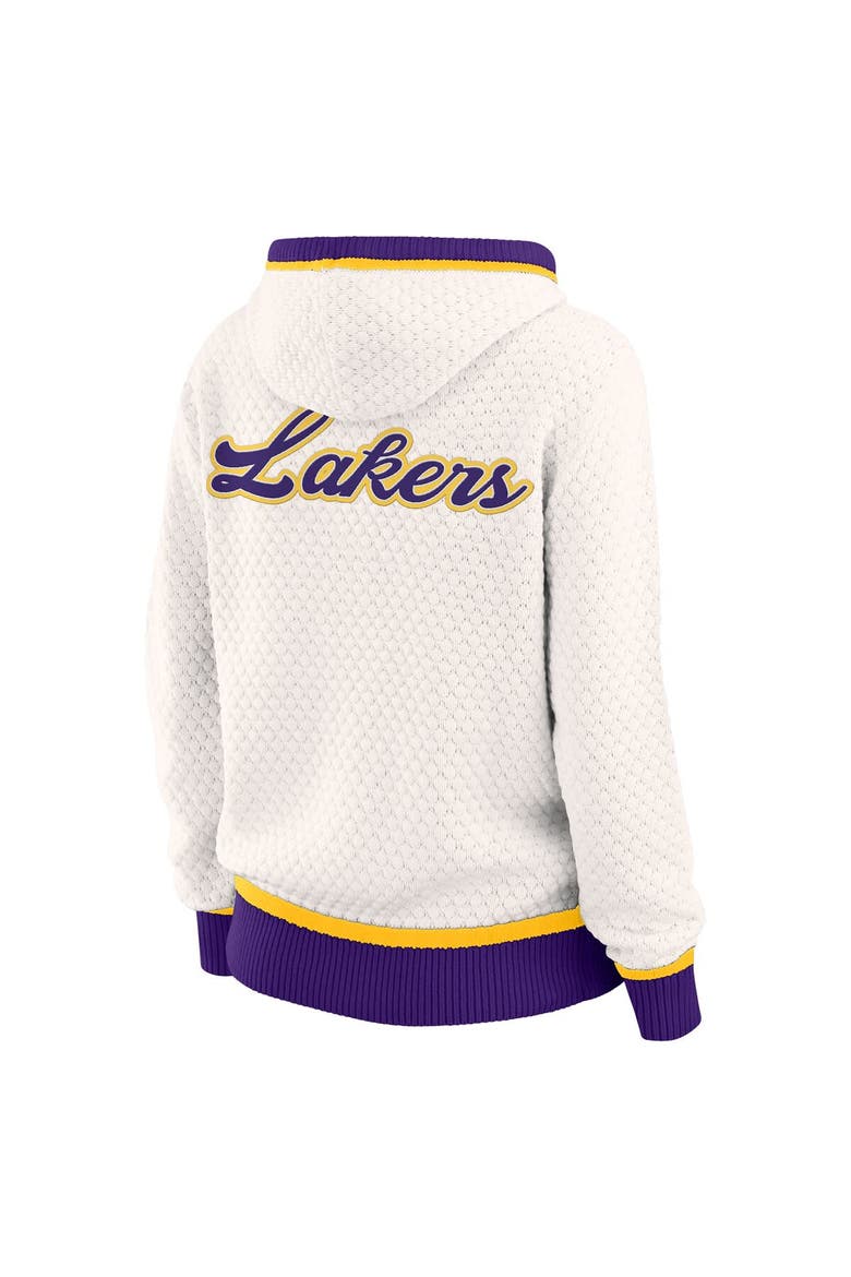 Women's WEAR by Erin Andrews Cream Los Angeles Lakers Plus Size Hoodie Sweater, Alternate, color, Cream