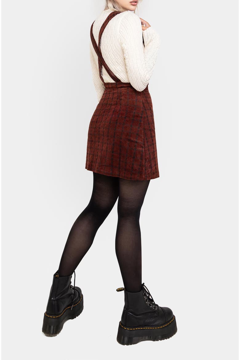 Terracotta Mini Pinafore Skirt, Alternate, color, Orange