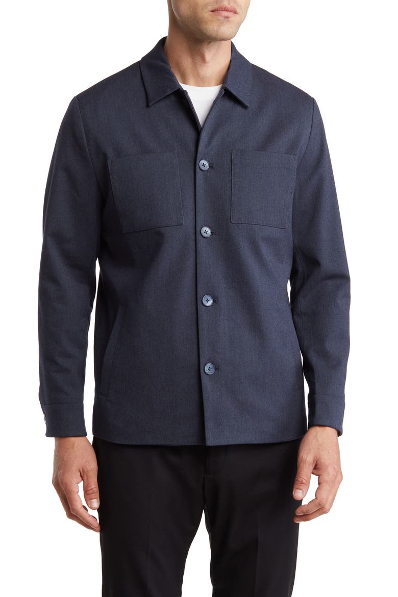 Corsa Herringbone Shirt Jacket, Main, color, NAVY