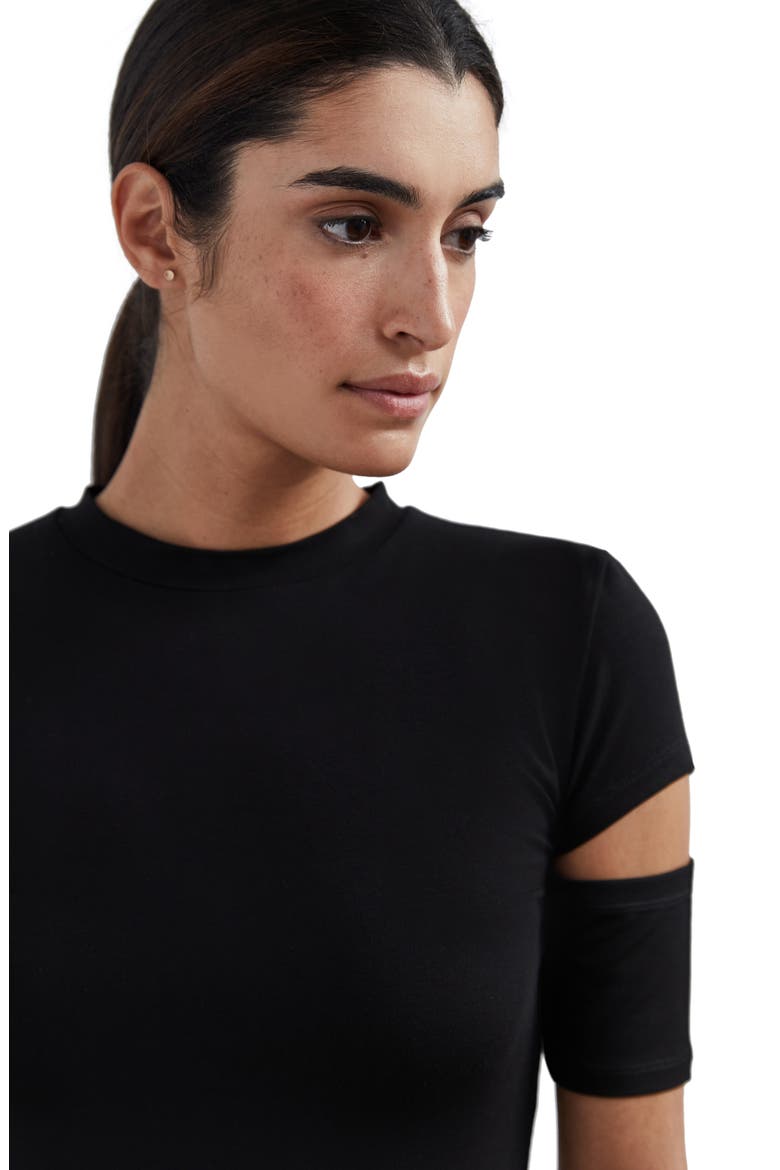 Esme Cutout Sleeve Top, Alternate, color, BLACK
