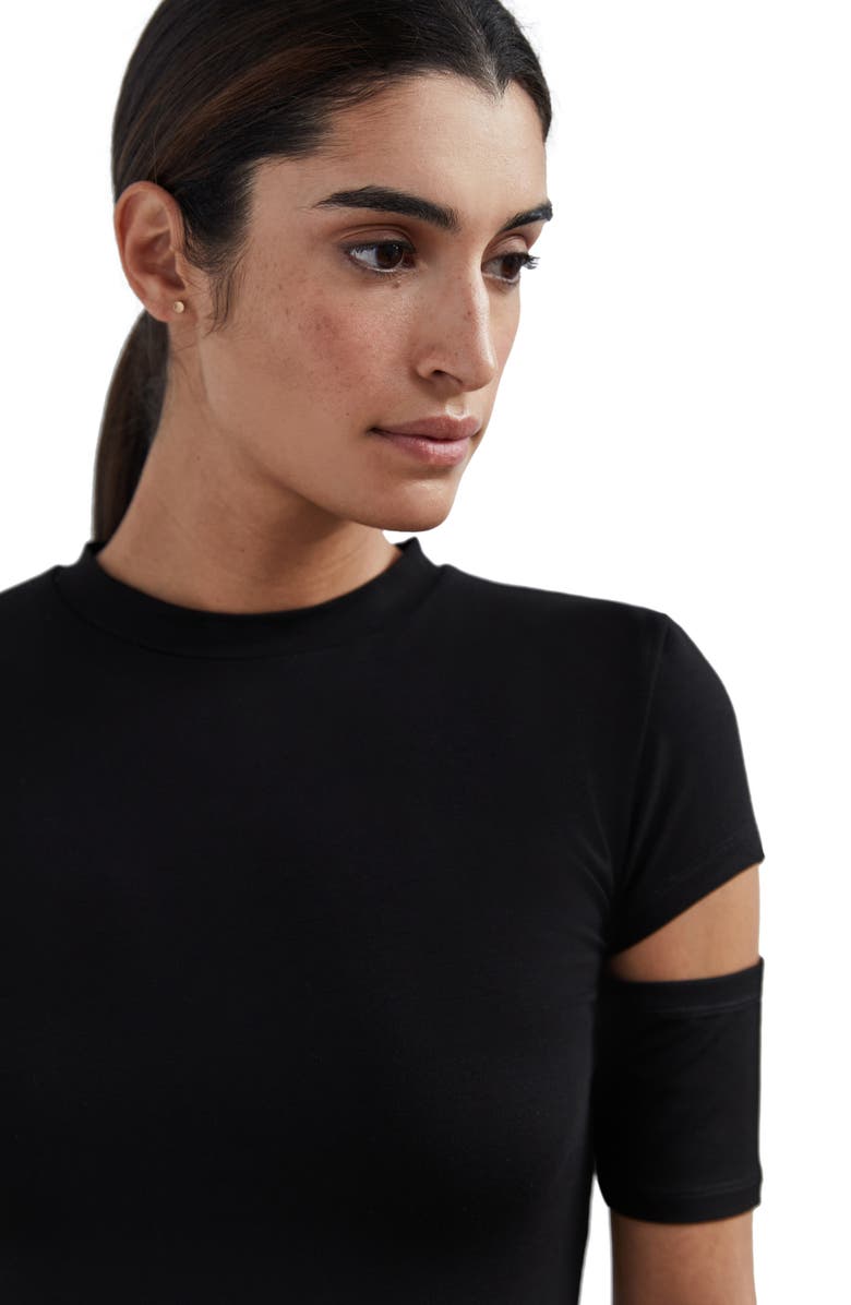 Marcella Esme Cutout Sleeve Top, Alternate, color, Black