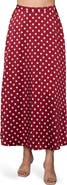 MELLODAY Printed Satin Midi Skirt