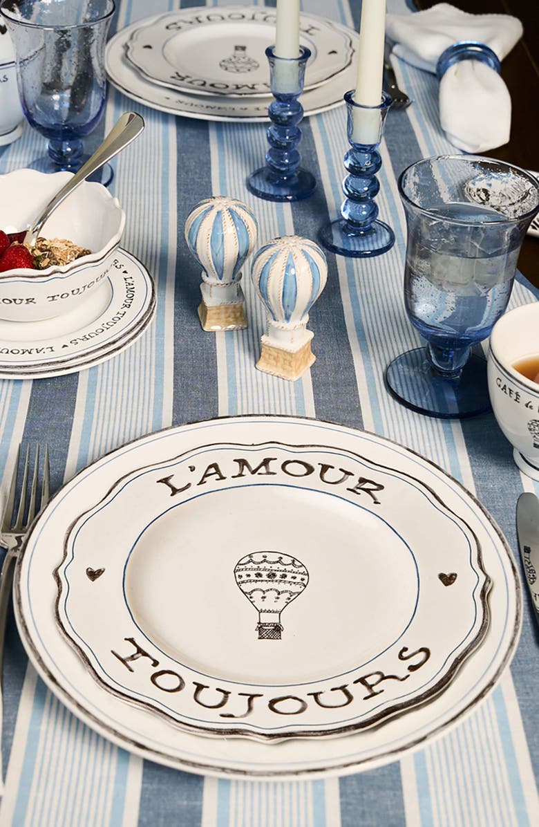 Juliska L'Amour Toujours 16-Piece Dinnerware Place Setting, Alternate, color, Whitewash/Black