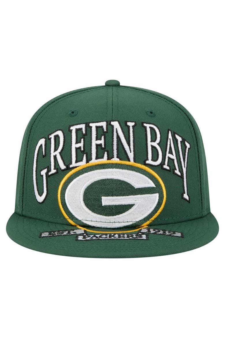 Men's New Era Green Green Bay Packers  Oversized 59FIFTY Fitted Hat, Alternate, color, Green