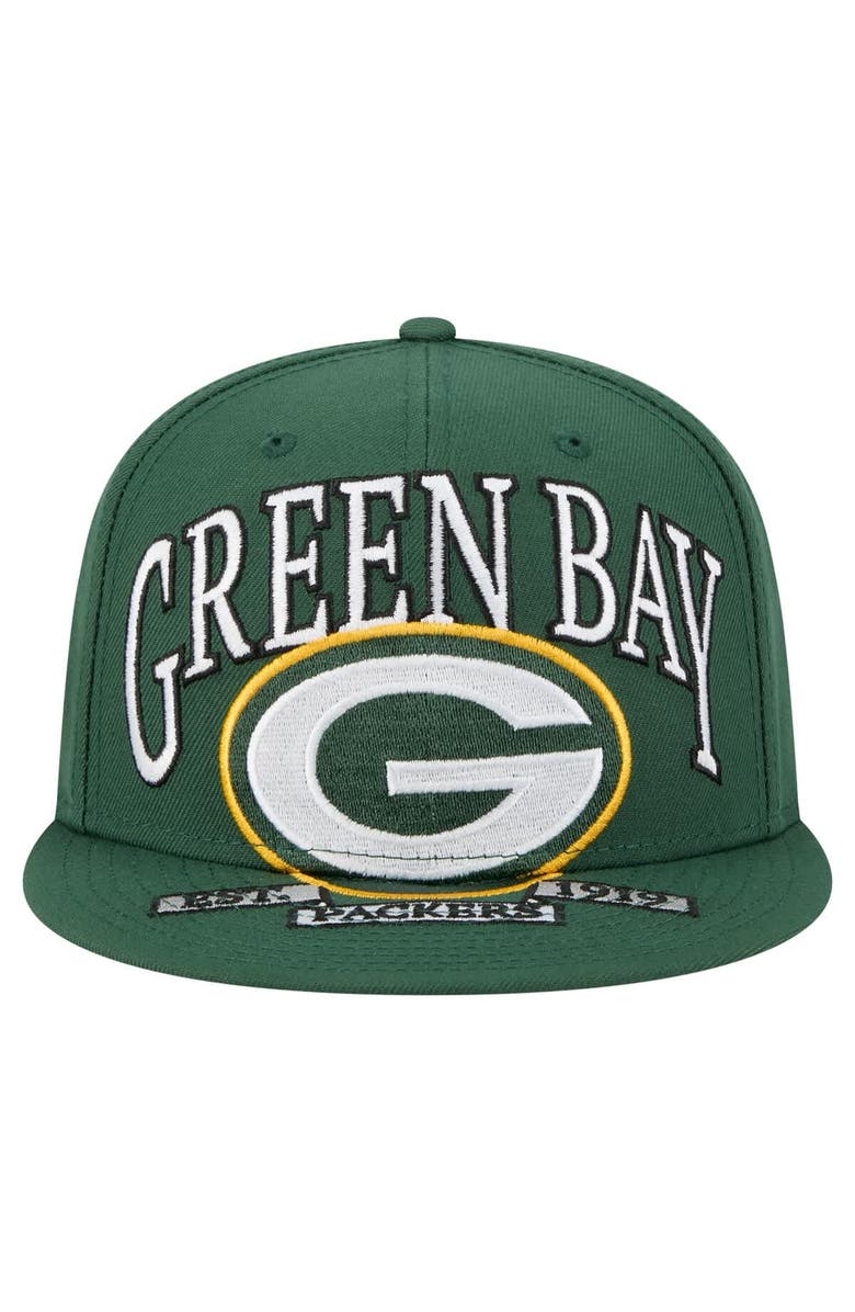 New Era Men's New Era Green Green Bay Packers  Oversized 59FIFTY Fitted Hat, Alternate, color, Green