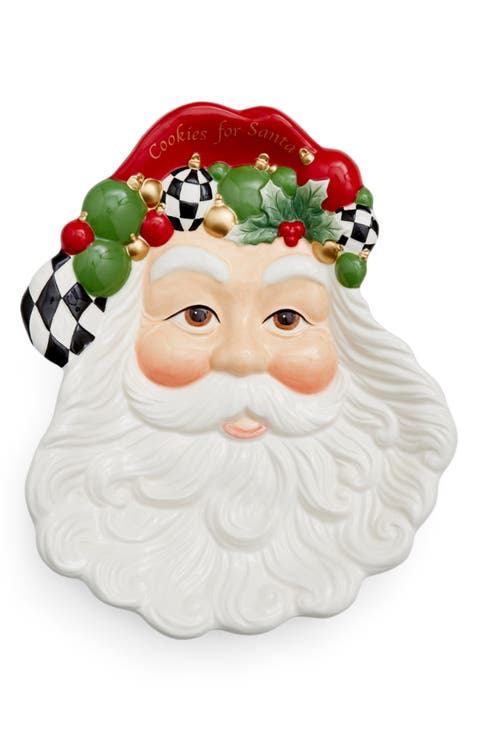 Christmas Tree Santa Cookie Plate