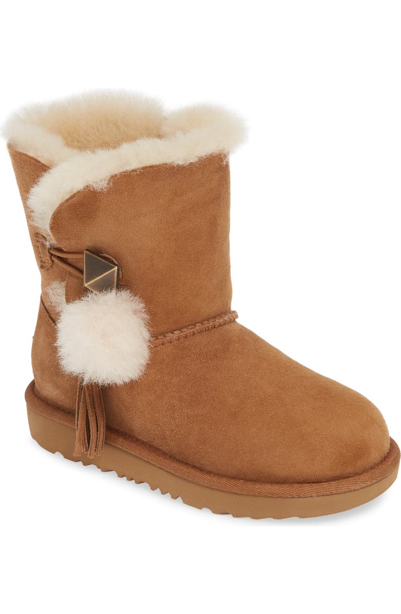 UGG<sup>®</sup> Lillian II Pom Pom Genuine Shearling Boot, Main, color,