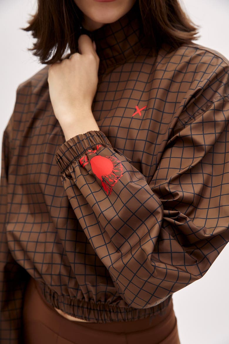 Parachute Crop Sweat, Alternate, color, Brown