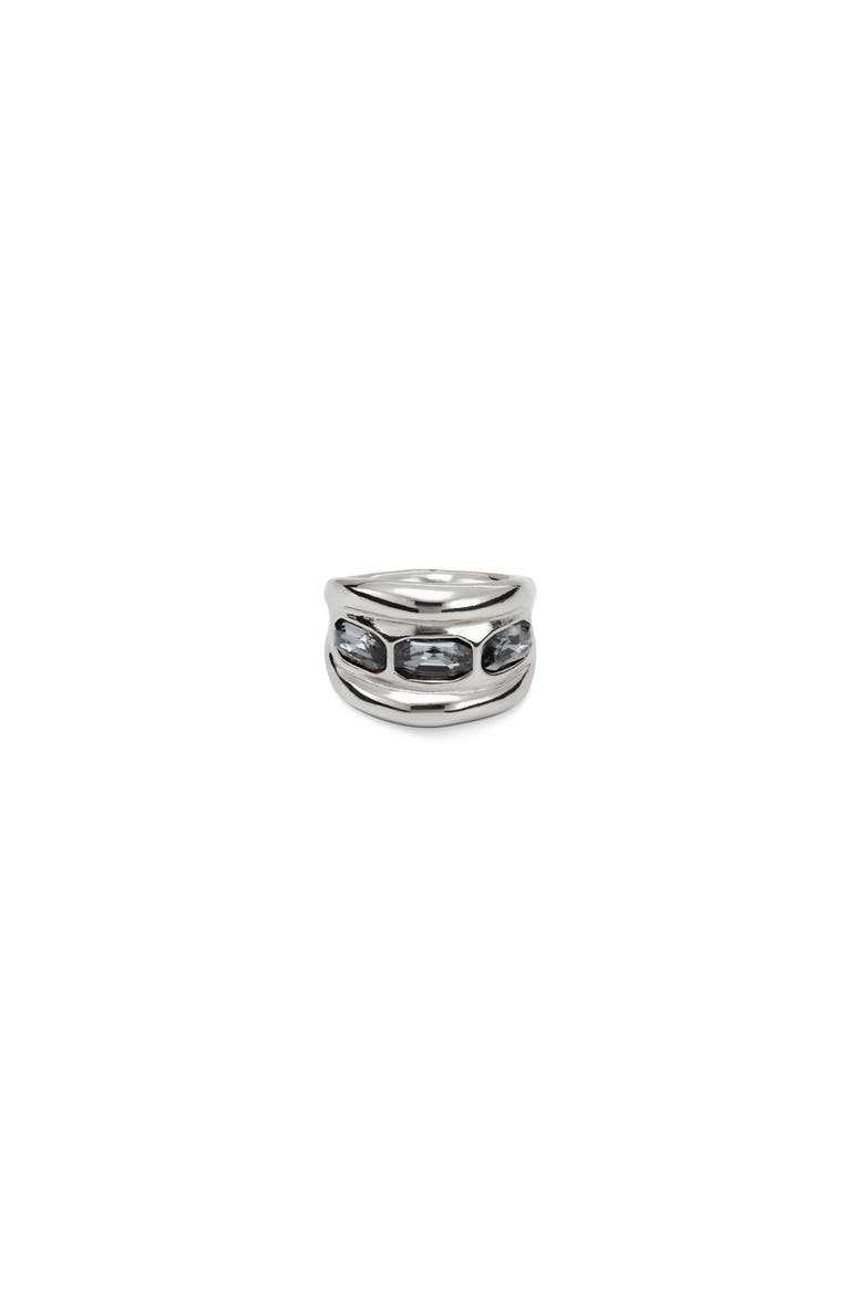 Triple Grey Crystal Ring, Main, color, Silver