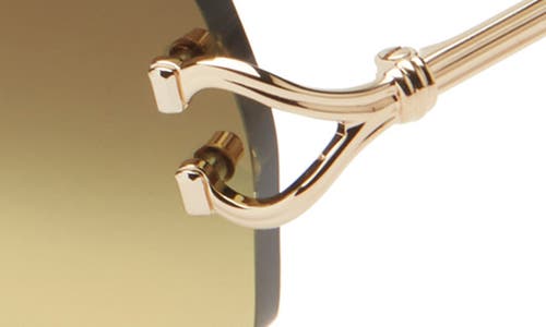 Cartier Signature Square-frame Rimless Gold-tone Sunglasses In Gold