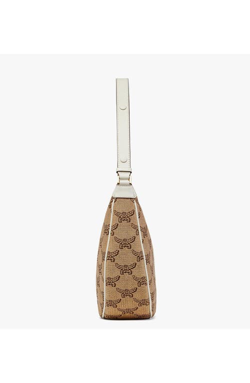 Mcm Women Embroidered Raffia Himmel Ascending Moon Shoulder Bag In Beige