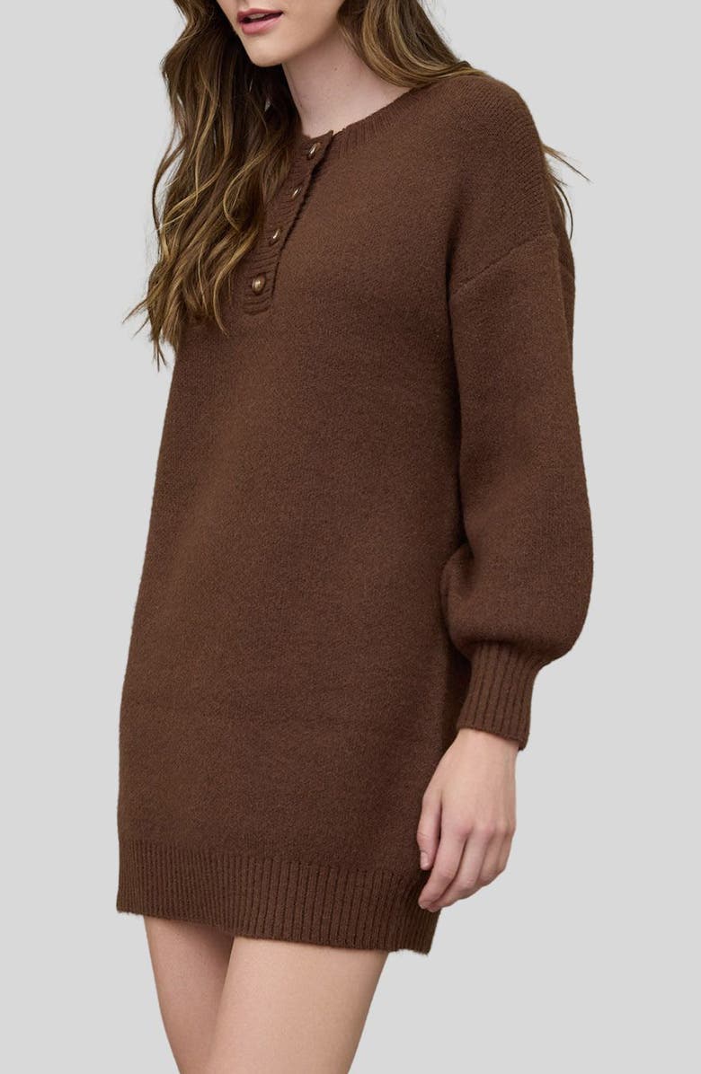 Blu Pepper Long Sleeve Sweater Dress, Alternate, color, Coffee Bean