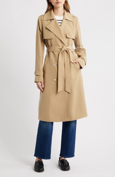 Drapey Tie Waist Trench Coat