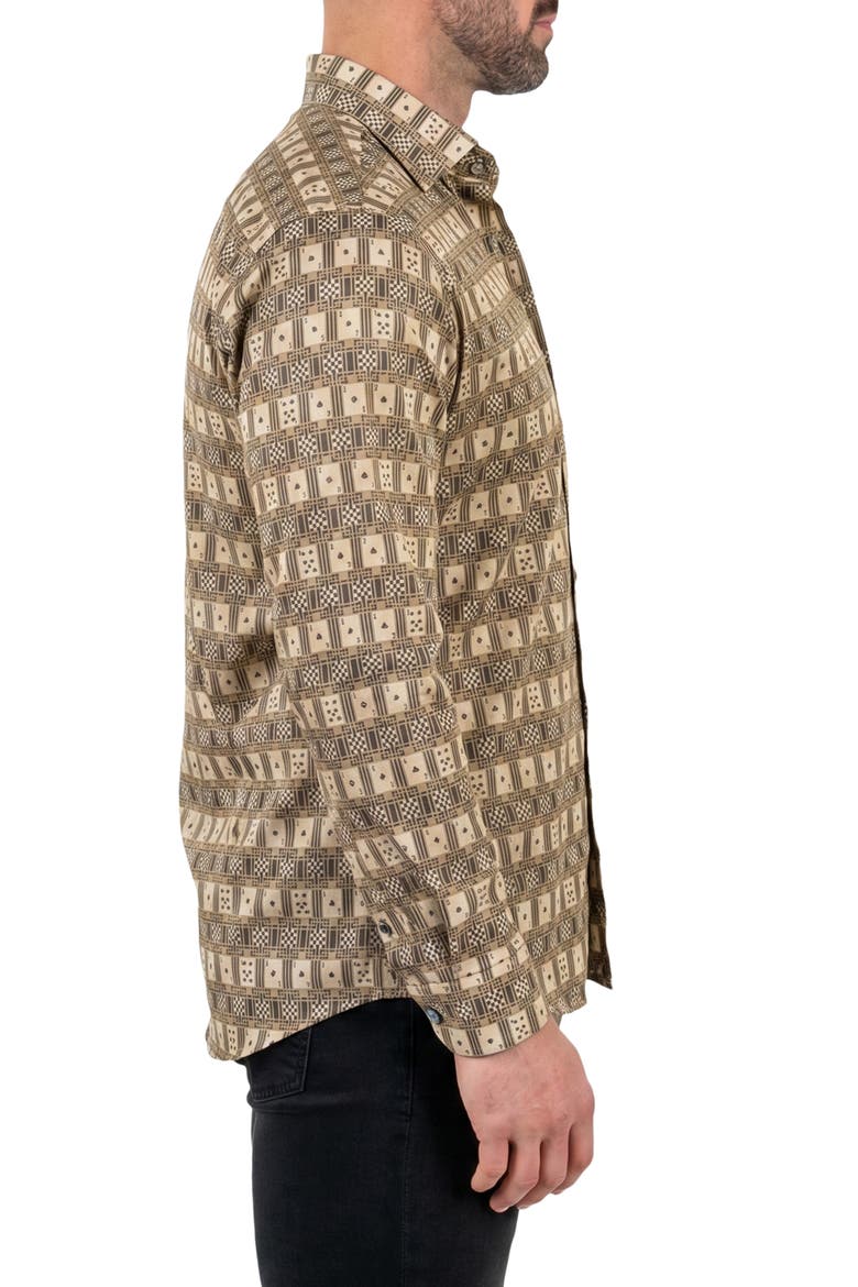 Fibonacci Contemporary Fit Button-Up Shirt, Alternate, color, GREEN