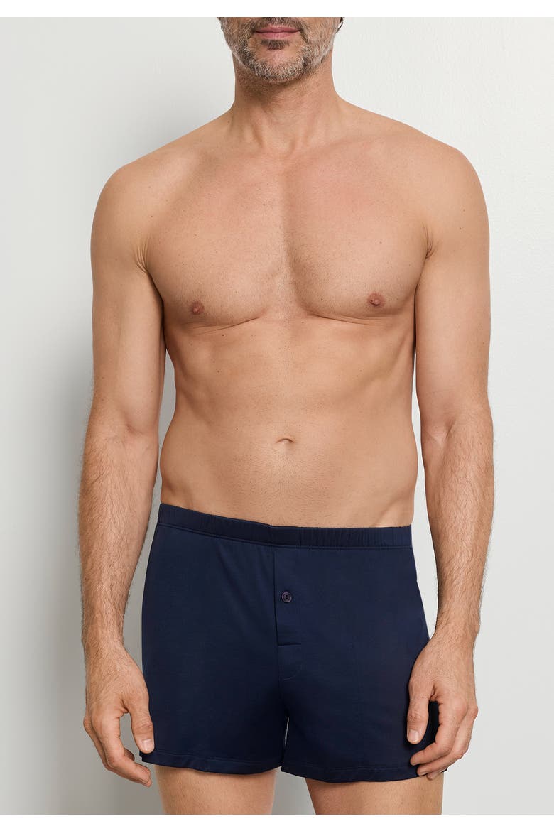 Cotton Sporty Button Fly Cotton Boxer, Alternate, color, Deep Navy