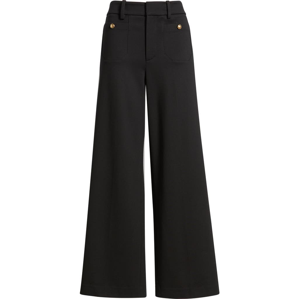 Frame The Modernist High Waist Wide Leg Pants In Black