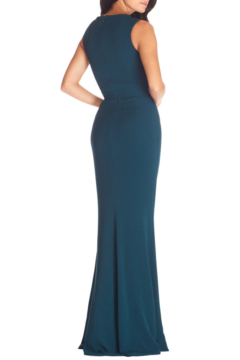 Monroe Side Slit Gown, Alternate, color, PINE