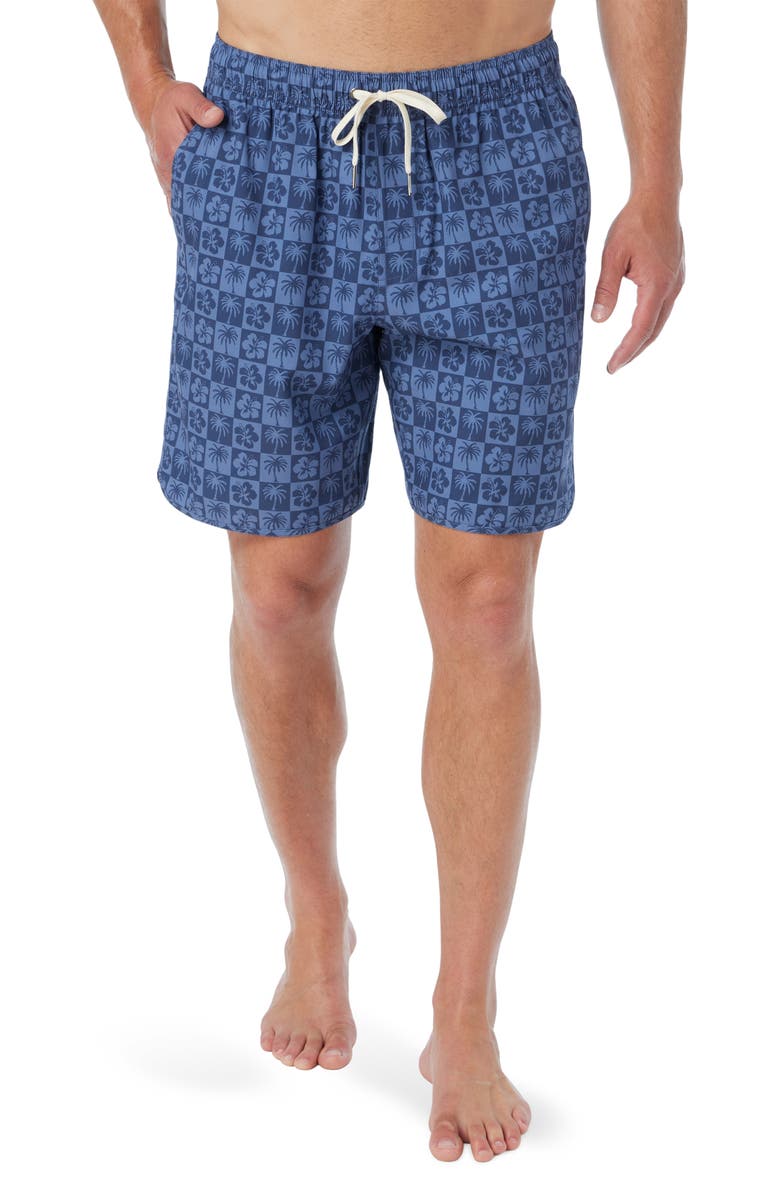 Fair Harbor The Anchor Swim Trunks, Main, color, Navy Hibiscus