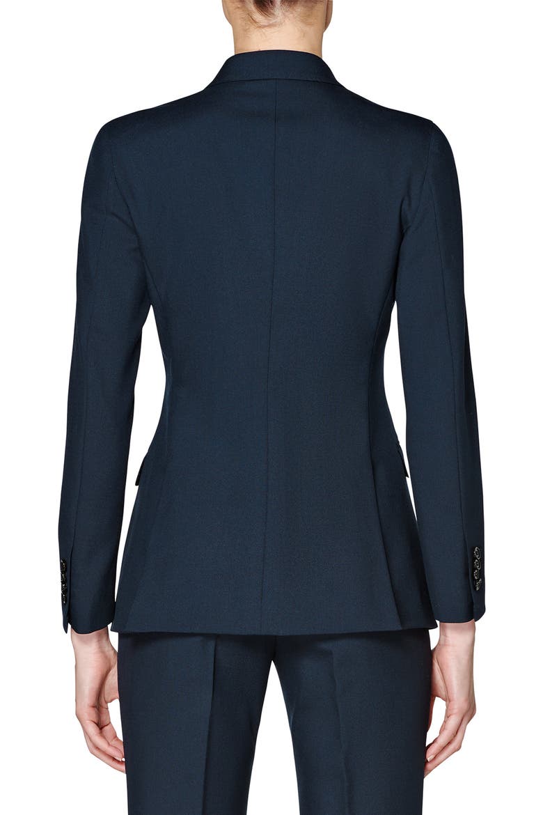 Cameron Double Breasted Wool & Mohair Suit Jacket, Alternate, color, NAVY