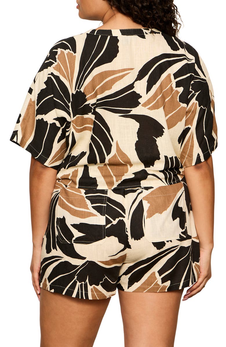 Sanctuary Within Time Floral Button-Up Shirt, Alternate, color, Ivory Lotus