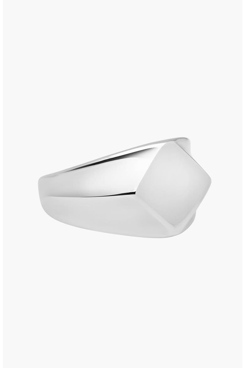 Squared Stainless Steel Ring, Main, color, Silver