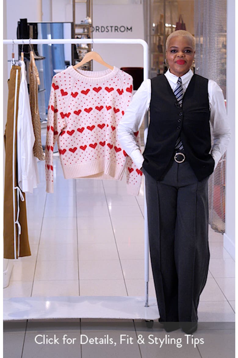 The Intarsia Heart Wool Blend Sweater (Women) | Nordstrom