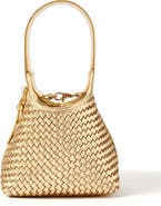 MINT VELVET Lola Gold Leather Woven Bucket Bag
