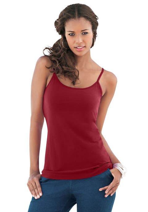 Plus Size Cami With Built-In Bra And Adjustable Straps (Plus)