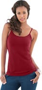 Roaman's Plus Size Cami With Built-In Bra And Adjustable Straps