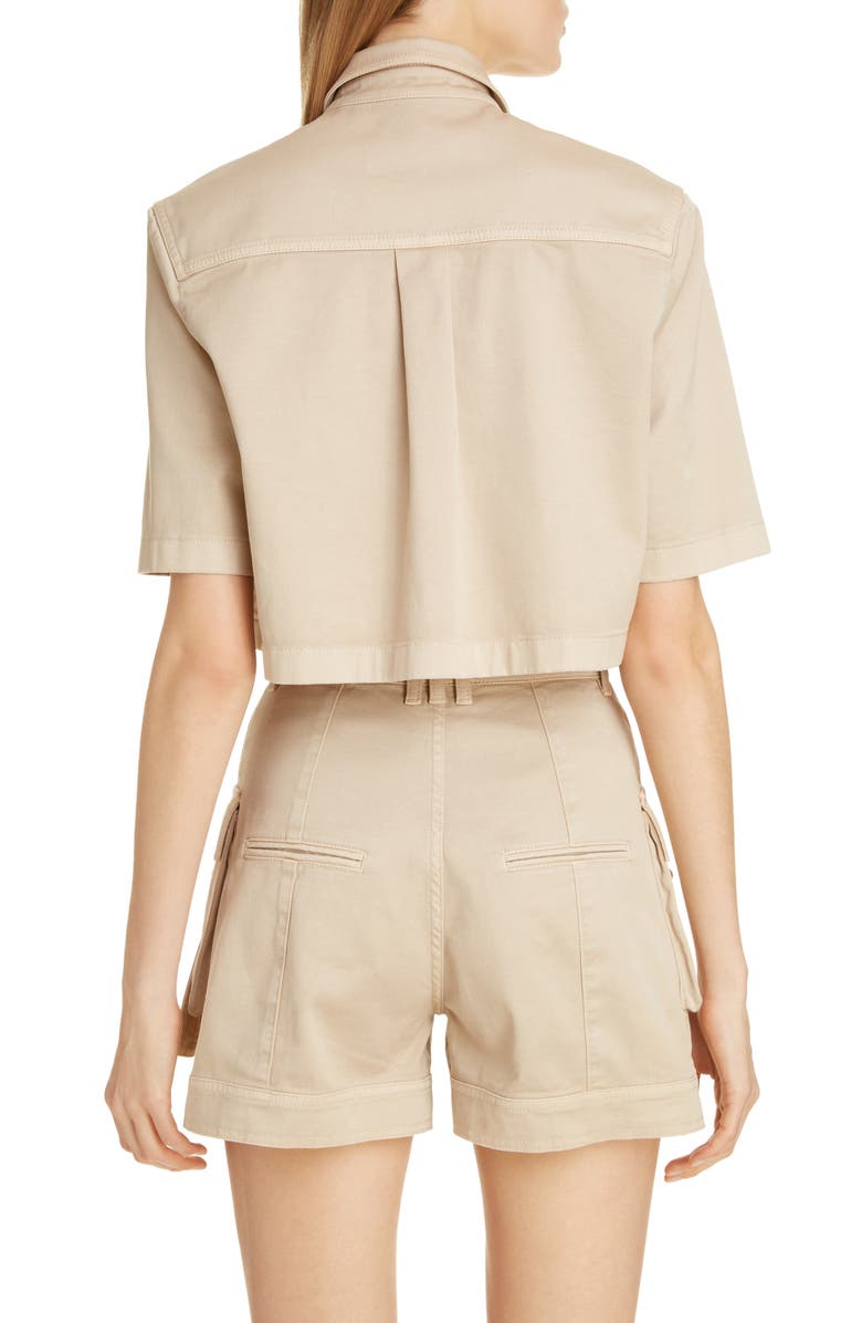 Balmain Cargo Crop Shirt, Alternate, color, 