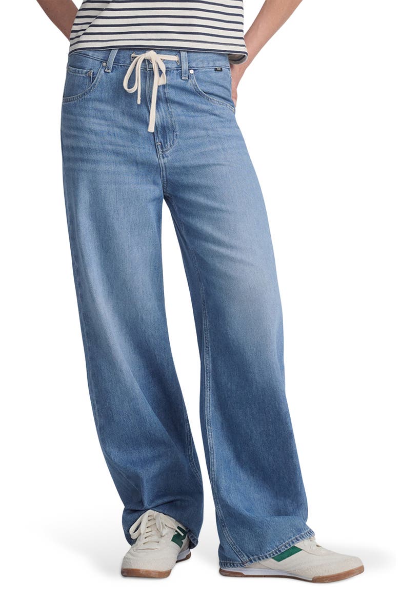 Nella Wide Leg Drawstring Jeans, Main, color, LIGHT BLUE WELL BLUE