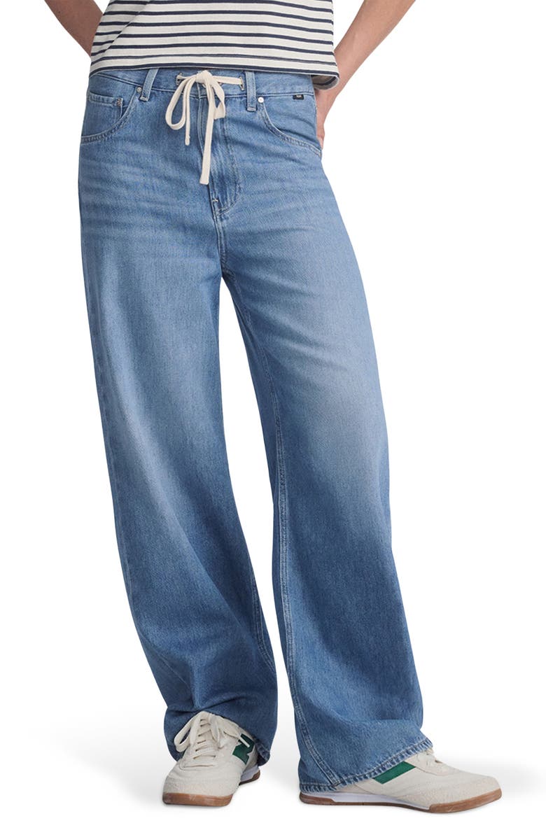 Mavi Jeans Nella Wide Leg Drawstring Jeans, Main, color, Light Blue Well Blue