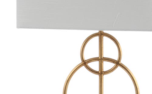 Jonathan Y Haines 26" Modern Circle Marble/metal Led Table Lamp, Gold In Gold Leaf/white