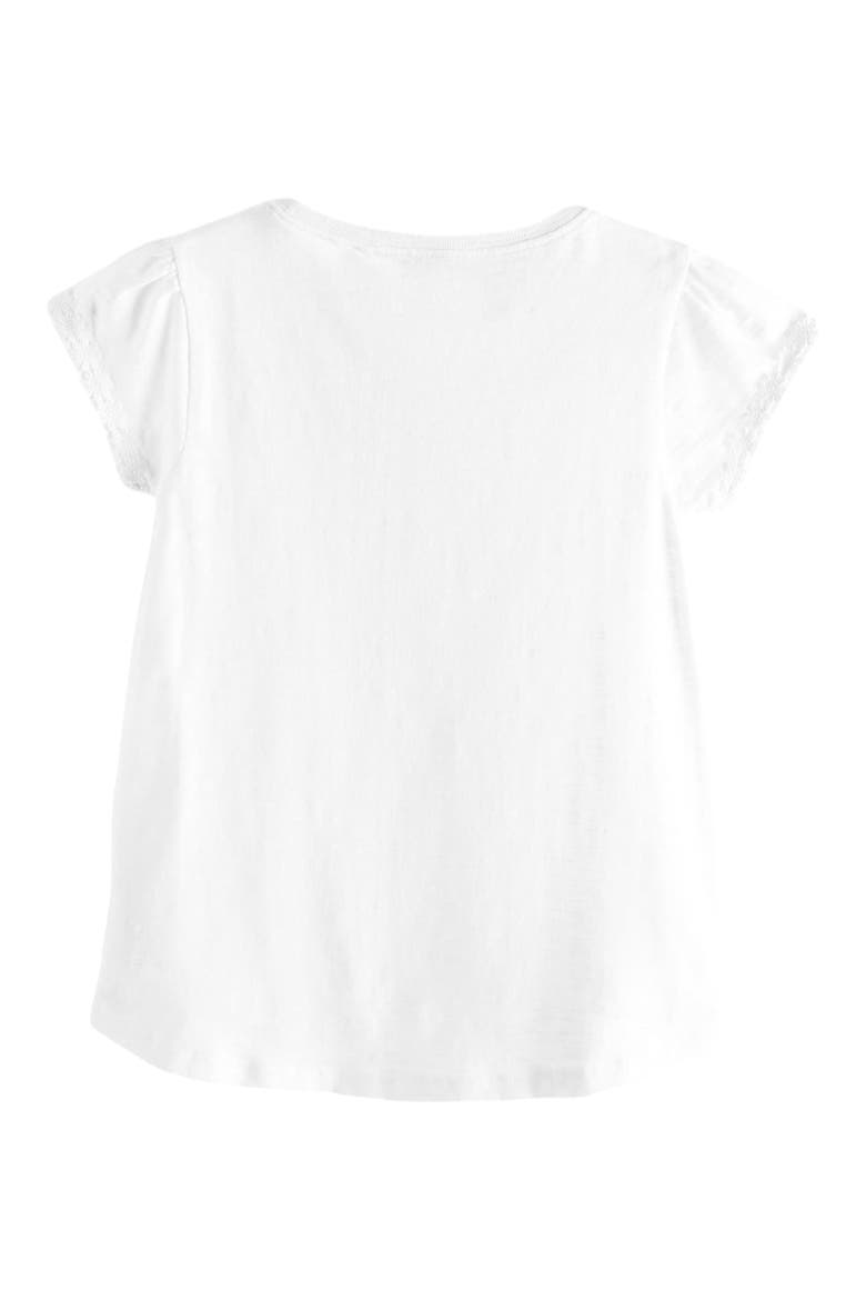 Kids' Daisy Embroidered Cotton Pocket T-Shirt, Alternate, color, WHITE