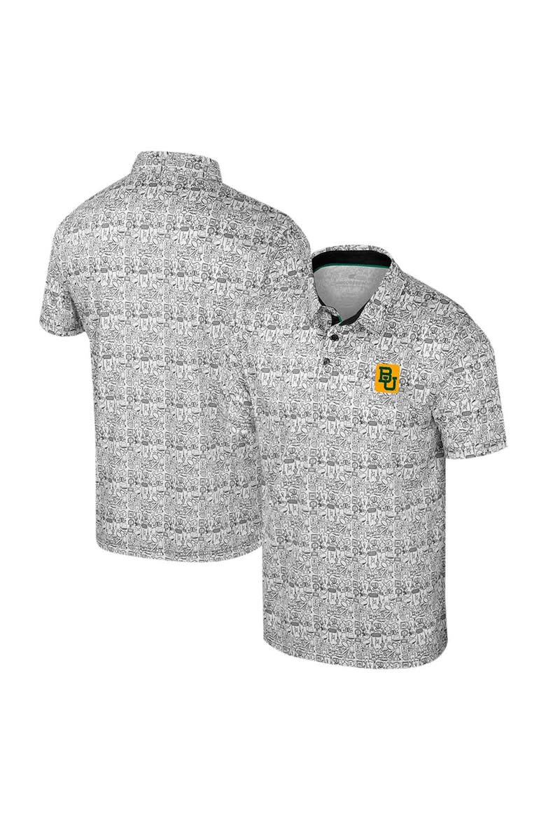 Men's Colosseum Black Baylor Bears It's Time! Allover Print Polo, Alternate, color, Black