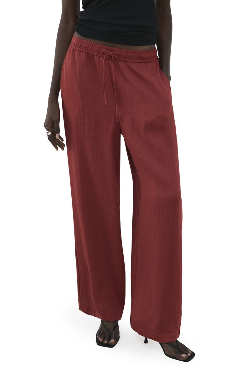 High Waist Palazzo Pants, Main, color, RED
