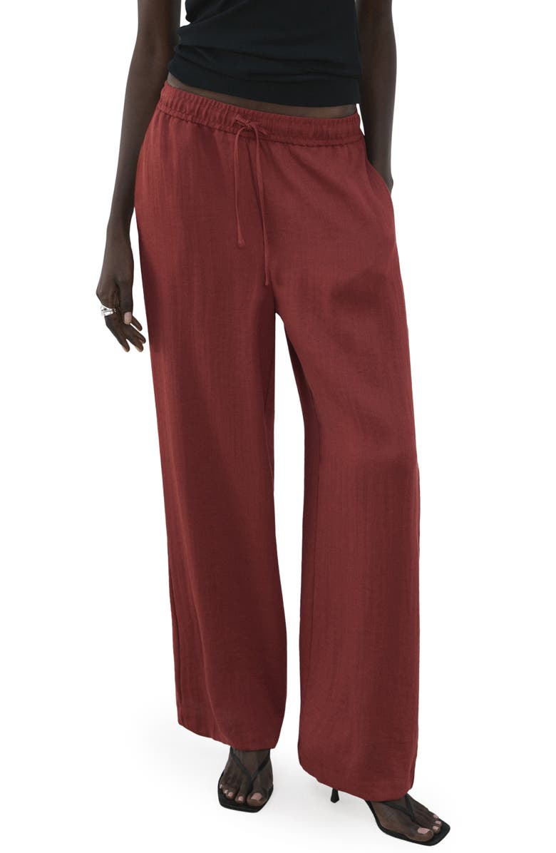MANGO High Waist Palazzo Pants, Main, color, Red