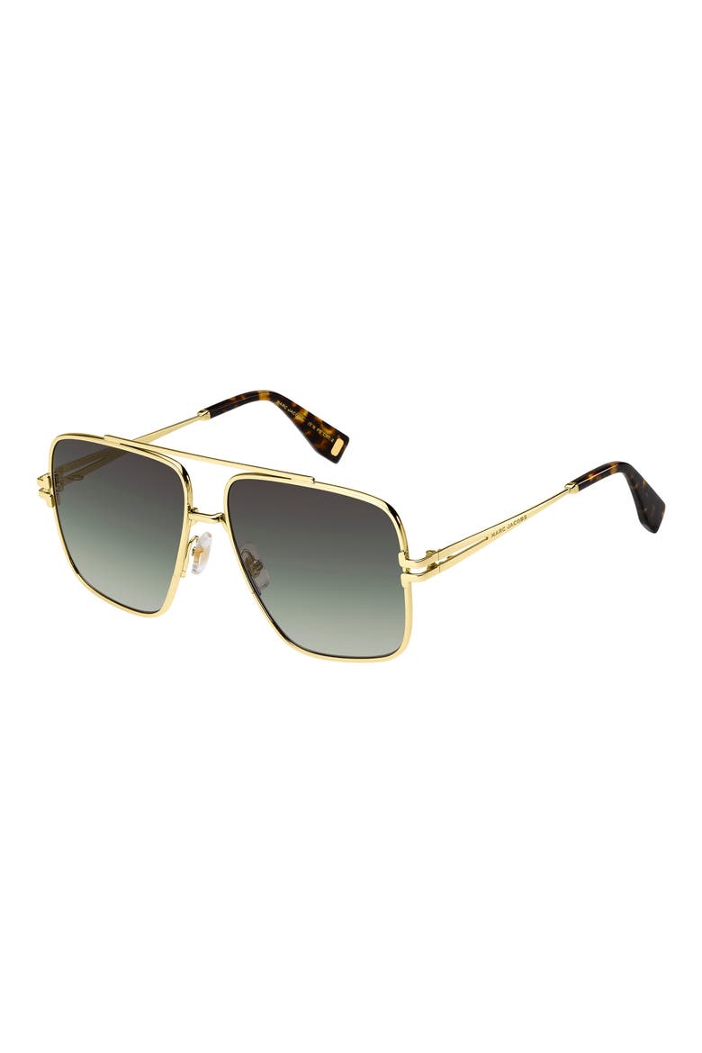 59mm Gradient Square Sunglasses with Chain, Alternate, color, GOLD HAVANA/ GRAY GREEN