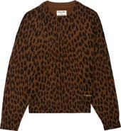 Zadig & Voltaire Soulo Leopard Print Wool & Cashmere Sweater