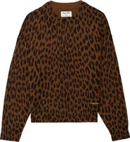 Zadig & Voltaire Soulo Leopard Print Wool & Cashmere Sweater