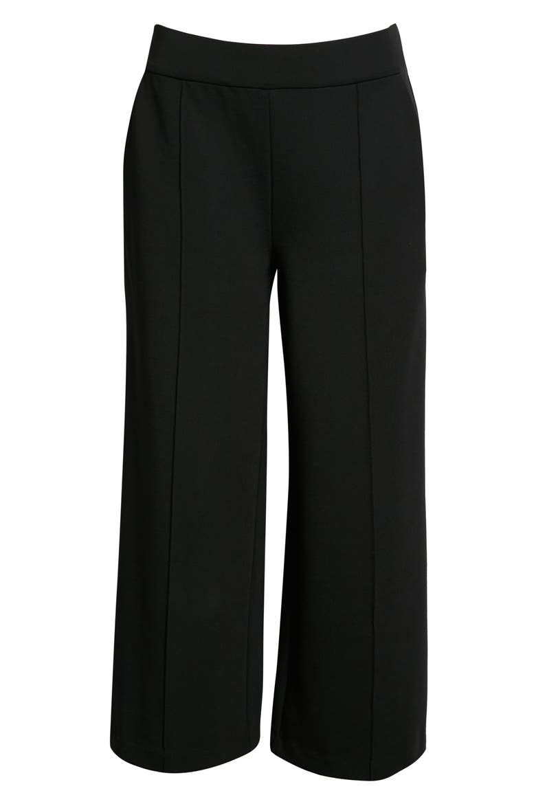 Piana Pintuck Pleat Pull-On Pants, Alternate, color, BLACK