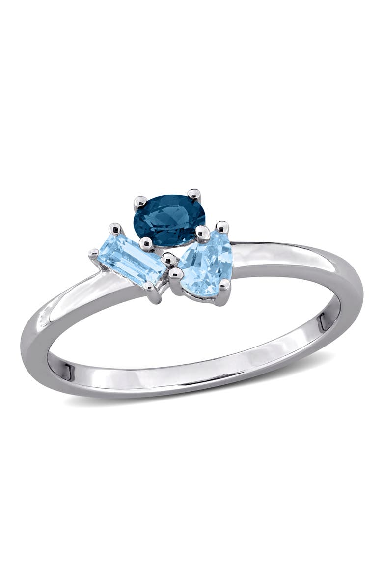 Julianna B. Blue Topaz 3-Stone Cluster Ring Sterling Silver, Main, color, Blue Topaz