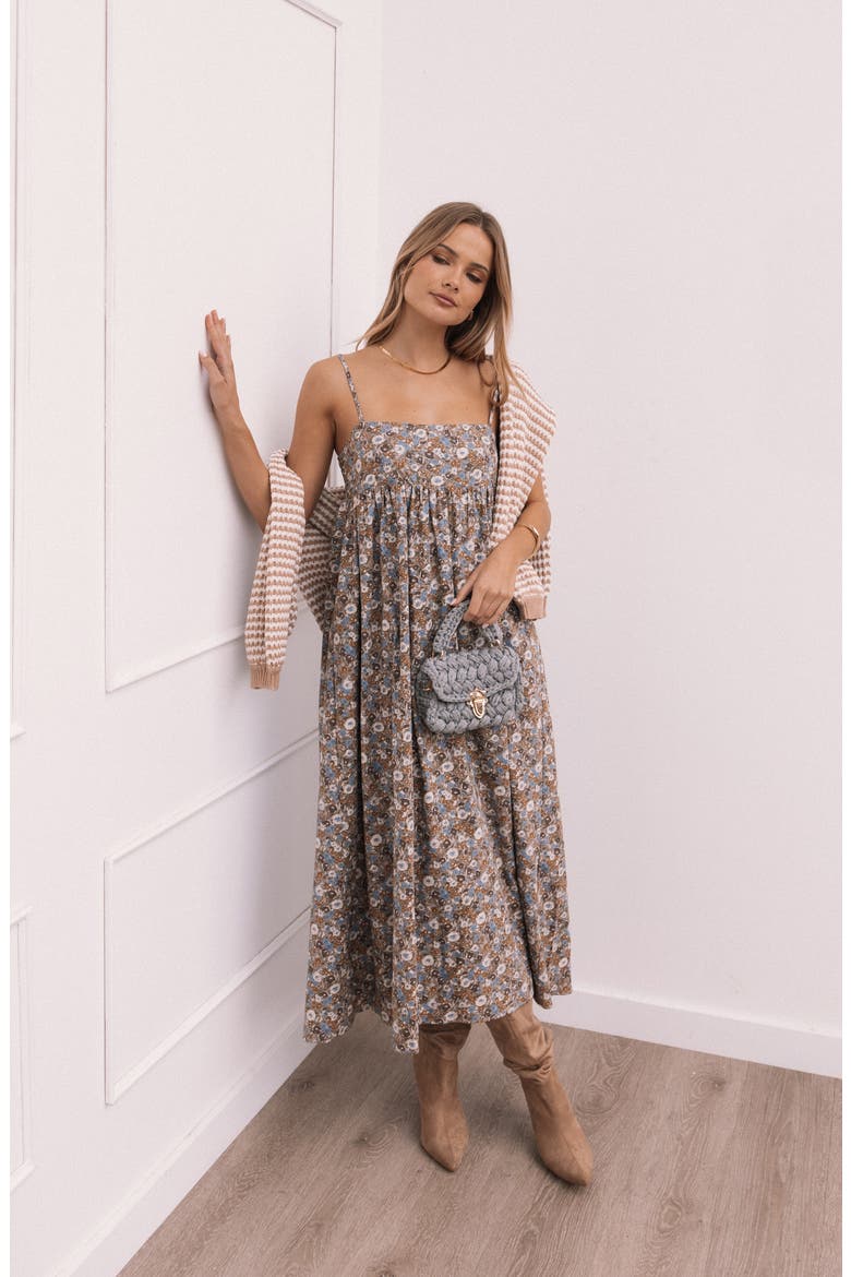 Andy Floral Maxi Dress, Alternate, color, OLIVE DITSY FLORAL