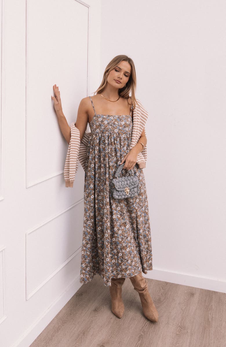 Petal & Pup Andy Floral Maxi Dress, Alternate, color, Olive Ditsy Floral