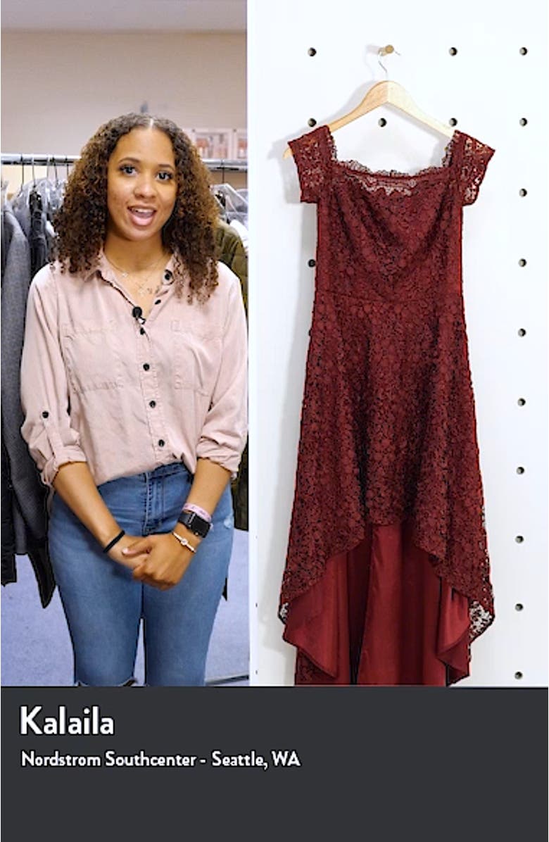 Penna Crochet Off the Shoulder High/Low Dress, sales video thumbnail